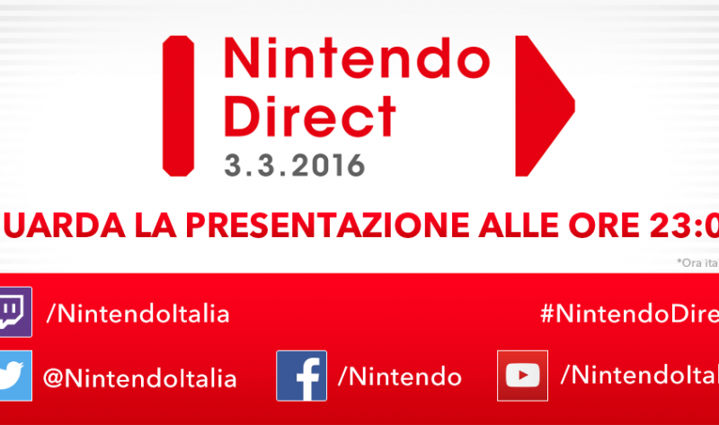 NINTENDO DIRECT ANNUNCIATO PER IL 3 MARZO